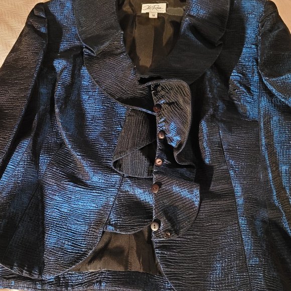 The Room Vintage 90s Eveningwear Top, Iridescent Blue - Picture 5 of 8